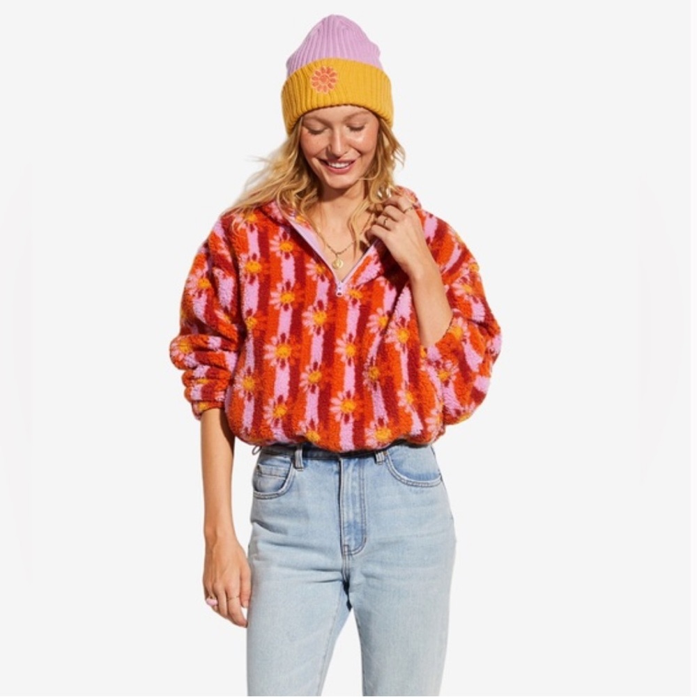 Billabong x Smiley Cozy Smiles Half Zip Fleece Pullover